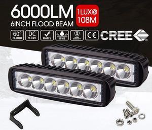 18W Shockproof Led Bar Spot Beam Working Light Ultra Bright For Truck, SUV, ATV