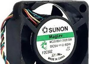 Para MC25100V1-D020-S99 5V 0,60 W 25*25*10 4 alambre disipador de calor miniatura ventilador envío gratis