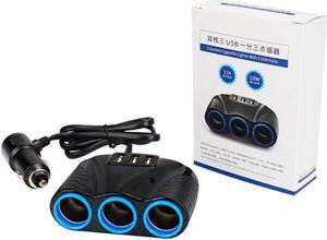 3 Way Auto Sockets Car Cigarette Lighter Adapter Lighter Splitter Lighter 5V 3.1A Output Power 3 USB Charger 120W