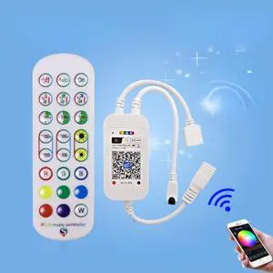 Bluetooth LED Strip RGB Lights SMD 5050 30m IP20 Neon Flexible Ribbon Diode Tape DC 12v with Controller Strips for Rooms