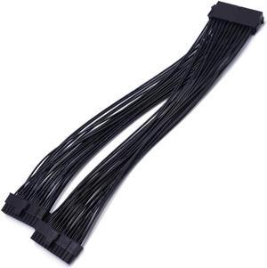 ATX 24Pin 1 To 2 Port Power Supply Extension Cable PSU Male To Female Splitter 24PIN Extension Cable