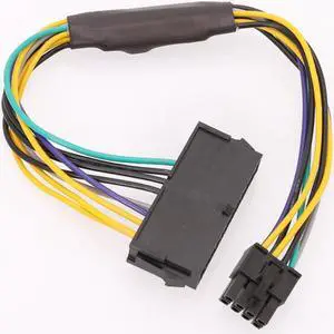 24pin To 2-port 6pin Adapter Cable for HP Elite 8100 8200 8300 800G1 Motherboard Power Supply PSU Converter Cord 18AWG 30CM