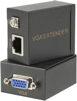 Network Cable RJ45 To VGA Extender 60M VGA To Network Signal Amplifier Cable Transmitter Ethernet Wallboard Adapter