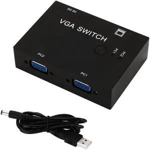2 In 1 Out VGA Switcher 2 Port VGA Switch Box VGA for Consoles Set-top Boxes 2 Hosts Share 1 Display Notebook Projector