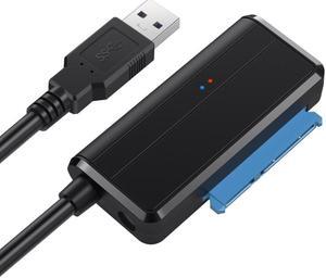 SATA To USB3.0 Cable, USB 3.0 To SATA Hard Drive Adapter Compatible for 2.5 3.5 HDD/SSD Hard Drive Disk with Power, Support UASP