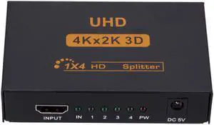 4K HDMI-compatible Splitter 1x4  HUB Repeater Amplifier 4K*2K HDTV Switcher 1 In 4 Out Amplifier Adapter for HDTV DVD PS3 Xbox