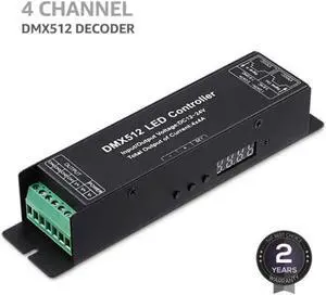 Led Controller with Display Digital Tube Dmx512 Decoder Driver Dimmer Dc 12 24V 3X4A for Rgb Led Strip Lights (3 Channel)