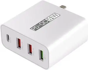 51W 4-port Fast Charger PD Type C USB C Charger for IPhone 12 Pro Max Iphone12 Mini Samsung S21 S20 Fast Adapter Charger
