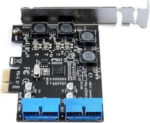 Super Speed PCIe To 2 Port 19Pin USB 3.0 Riser Card PCI-e To Dual Internal 20Pin PCI Express Card Converter Adapter for Computer