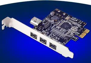 3 External 1394b + 1 Port Internal 1394a PCI-E IEEE 1394 FireWire Expansion Card
