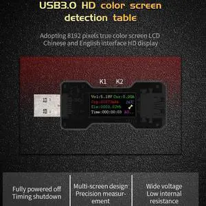 FNB18 USB Color Screen Tester DC Digital Voltmeter Amperemeter Current Voltage Meter Amp Volt Ammeter Detector