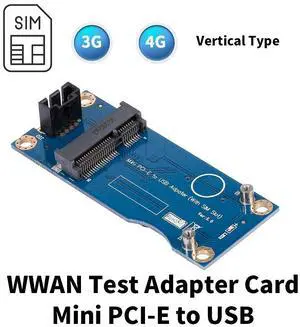 Mini PCI-E to USB Adapter Card with SIM Slot WWAN Test Converter Adapter Card 3G/4G Module Vertical Type
