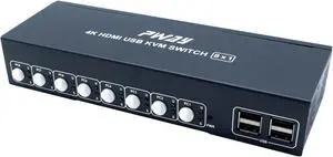 PW-SH0801KHDMI KVM SWITCH 4K@30Hz USB 1.1 Support Wireless Keyboard Mouse