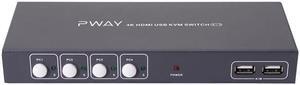 PWAY PW-SH0401B 4Kx2K@30Hz 3D 1920*1080@60Hz HDMI KVM 4*1 SWITCH usb switch