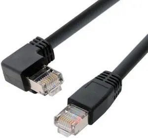 FVH Left Angled 8P8C STP Cat6 Lan Ethernet Network Patch Cord 90 Degree to Straight Cable 50cm UT-009-LE-0.5M