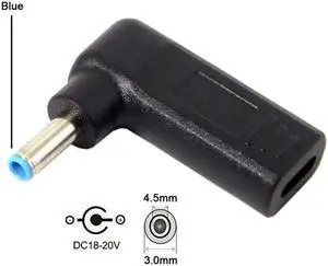 Jimier USB 3.1 Type C USB-C to 4.5*3.0mm Adapter 90 Degree UC-112-4530HP