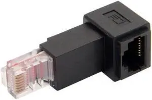 FVH Up Angled 90 Degree 8P8C FTP STP UTP Cat 5e Male to Female Lan Ethernet Network Extension Adapter UT-010-UP