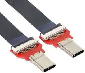 FVH 20cm FPC Flat USB 3.1 Type-C USB-C Male to Male Data Cable for Macbook & Laptop & Phone & Drive UC-110-0.2M