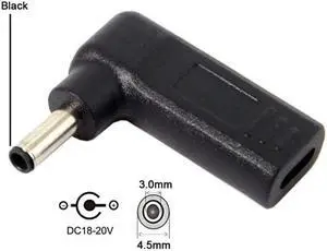 Jimier USB 3.1 Type C USB-C to 4.5*3.0mm Adapter 90 Degree Angled UC-112-4530DE