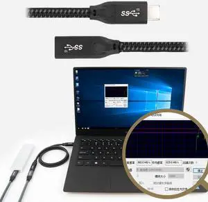 Cablecc 30CM USB-C USB 3.1 Type-C Male to Female Extension Data Cable with Sleeve for Laptop Phone