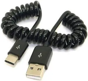 FVH Stretch USB-C 3.1 Type C Male to Standard USB 2.0 A Male Data Cable for Nokia N1 Tablet & Mobile Phone UC-318-BK-1.0M