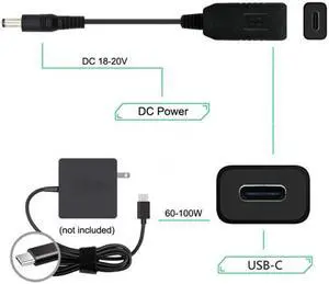 CY USB 3.1 Type C USB-C to 5.5*2.5mm Plug Cable UC-100-5525MM