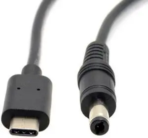 Jimier USB 3.1 Type C USB-C to DC 5.5 2.5mm Power Plug Extension Charge Cable for Cell Phone 20cm UC-234