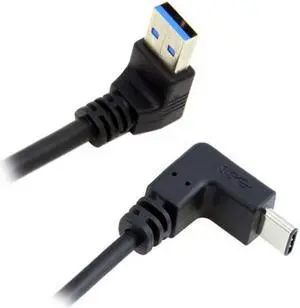 Jimier USB 3.1 USB-C Up & Down Angled to 90 Degree Down Angled A Male Data Cable for Macbook & Tablet & Phone UC-298-DN