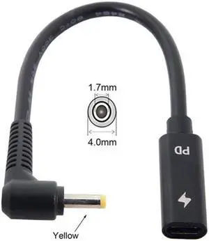 Jimier Type C USB-C Female Input to 4.0*1.7mm Cable UC-109-4017MM Jimier Type C USB-C Female Input to 4.0*1.7mm Cable UC-109-4017MM