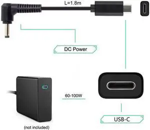 CY Type C USB-C Input to 3.0*1.1mm Angled Cable UC-216-3011MM