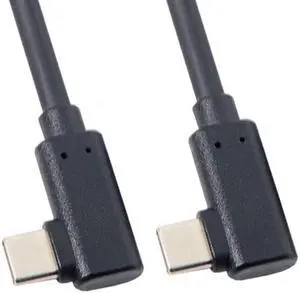 Jimier 1.0M USB-C Type-C to Type-C Cable Gen2 10Gbps 65W Dual 90 Degree Left Right Angled Type UC-144-RI-1.0M
