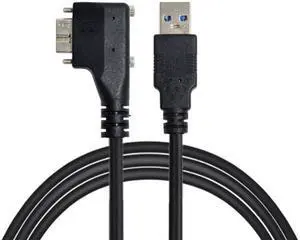 CY 1.2M Dual Screws 90 Degree Right Angled Micro USB Mount to USB3.0 Data Cable for Industrial Camera U3-054-RI-1.2M