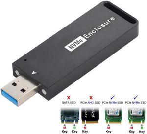 Jimier USB 3.1 Gen2 10Gbps to NVME PCI-E M-Key Solid State Drive External Enclosure 2230/2242mm U3-047