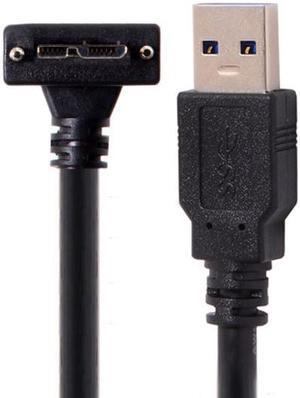 FVH 5.0M 90 Degree Down Angled Micro USB Screw Mount to 3.0 Data Cable for Industrial Camera U3-044-DN-5.0M