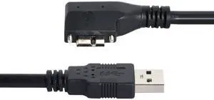 Xiwai 1.2M Dual Screws 90 Degree Right Angled Micro USB Mount to USB3.0 Data Cable for Industrial Camera