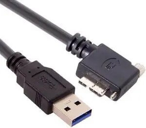 CY 1.2m  90 Degree Right Angled Micro USB Screw Mount to 3.0 Data Cable for Industrial Camera U3-044-RI-1.2M