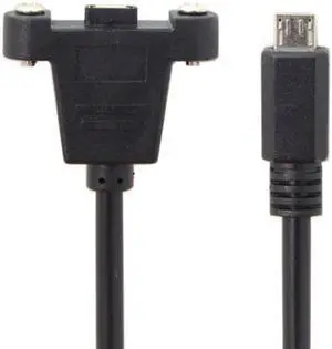 CY Micro USB 5Pin Male to Female Extension Panel Mount Type Cable with Screws 50cm U2-351-0.5M