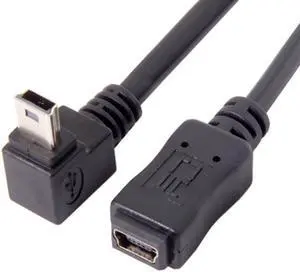 Jimier GPS Mini USB 5P 90D Down Direction Angled Male to 5p Female Extension Cable 0.2M U2-052-0.2M