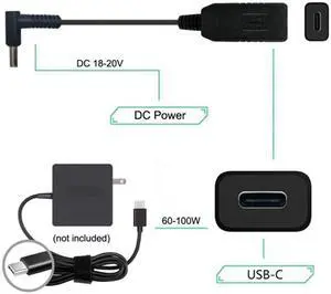 CY USB 3.1 Type C USB-C to 4.5*3.0mm Plug Cable UC-102
