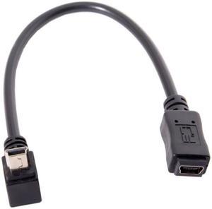 CY GPS Mini USB 5P 90D Up Angled Male to Mini USB 5Pin Female Extension Cable U2-051-0.2M