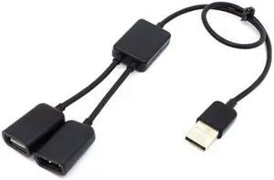 Jimier Black USB 2.0 Dual Ports Hub Cable Bus power For Laptop Macbook Notebook PC & Mouse & Flash Disk U2-325-BK Jimier Black USB 2.0 Dual Ports Hub Cable Bus power For Laptop Macbook Notebook PC & Mouse & Flash Disk U2-325-BK