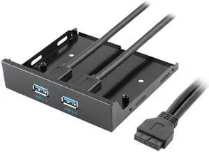 Jimier USB 3.0 Dual Port Front Panel to Motherboard 20Pin Connector Cable for PC 3.5" Floppy Bay U3-045