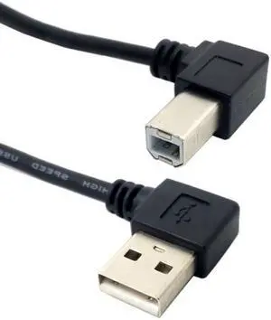 Jimier Right Angled USB 2.0 A Male - B Male Printer Scanner 90 Degree Cable 50cm U2-032-RI