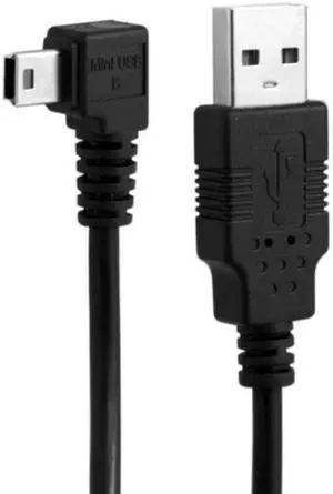 Jimier 5pin Mini USB type Male Left Angled 90 degree to USB 2.0 male data charge cable 50cm U2-057-LE-0.5M