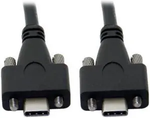 Jimier USB 3.1 Type-C Dual Screw Locking to Locking USB-C 10Gbps Data Cable 1.2m Panel Mount Type UC-046-1.2M
