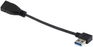 CY Right Angled USB 3.0 Type-A Male to USB 3.0 Type-A Female Extension Cable 20cm 5Gbps 90 Degree U3-036-RI