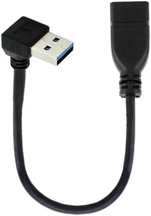 CY Up Angled USB 3.0 Type-A Male to USB 3.0 Type-A Female Extension Cable 20cm 5Gbps 90 Degree U3-036-UP