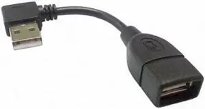 Jimier 480M USB 2.0 Left Angled 90 degree A type male to Female extension cable 10cm U2-002-LE-0.1M