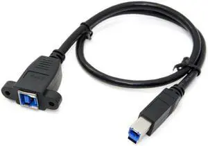 CY Super Speed USB 3.0 Back Panel Mount B Female To Male B Type Extension Cable 0.5m U3-092-0.5M