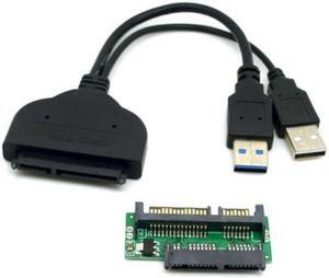 Jimier 1set USB 3.0 to SATA 22Pin & SATA to Micro SATA Adapter for 1.8" 2.5" Hard Disk Driver With Extral USB Power Cable U3-067/SA-076